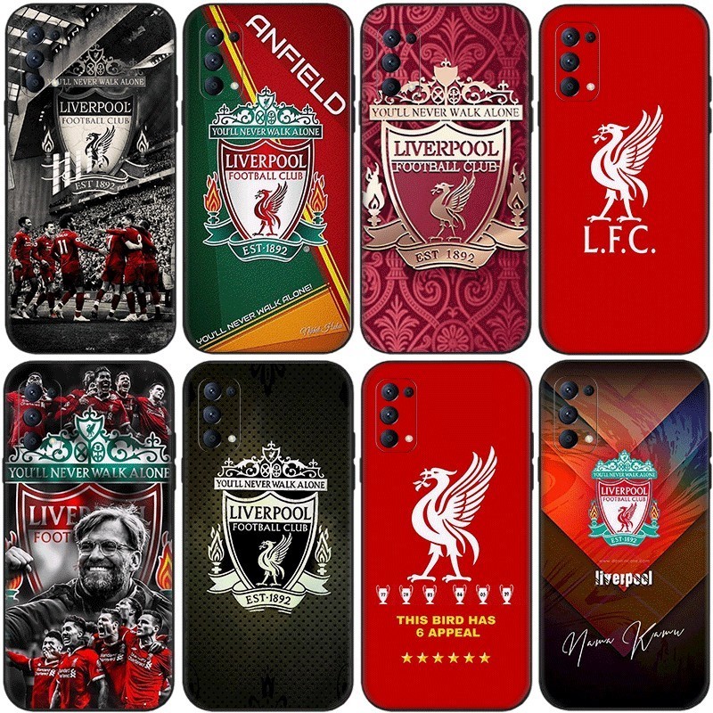 C15 Liverpool Football Club โลโก้สําหรับ OPPO Reno 5 Lite 5K 8T 7Z 7 Lite TPU Spot พลาสติกสีดํานุ่มก