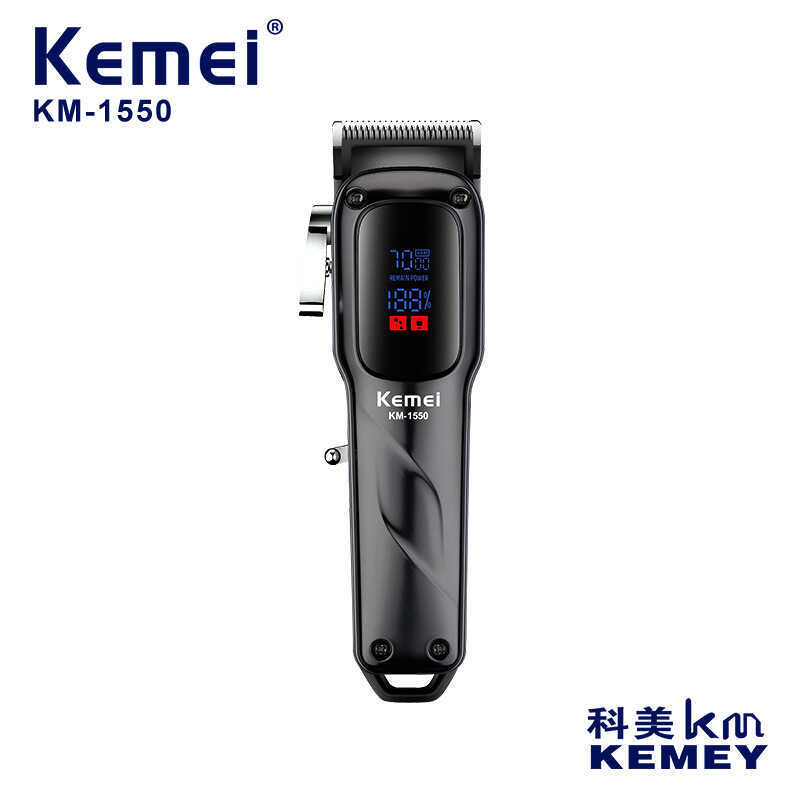 Kemei ร้านทําผมเฉพาะปัตตาเลี่ยนผมจอแสดงผลดิจิตอลปัตตาเลี่ยนผมปัตตาเลี่ยนมืออาชีพ KM-1550