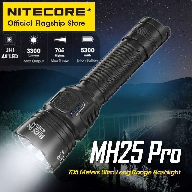 ไฟฉายOutdoor Camping NITECORE MH25 Pro USB-C พร้อมLED UHi 40 ส่องสว่างถึง705เมตร รองรับแบตเตอรี่2170