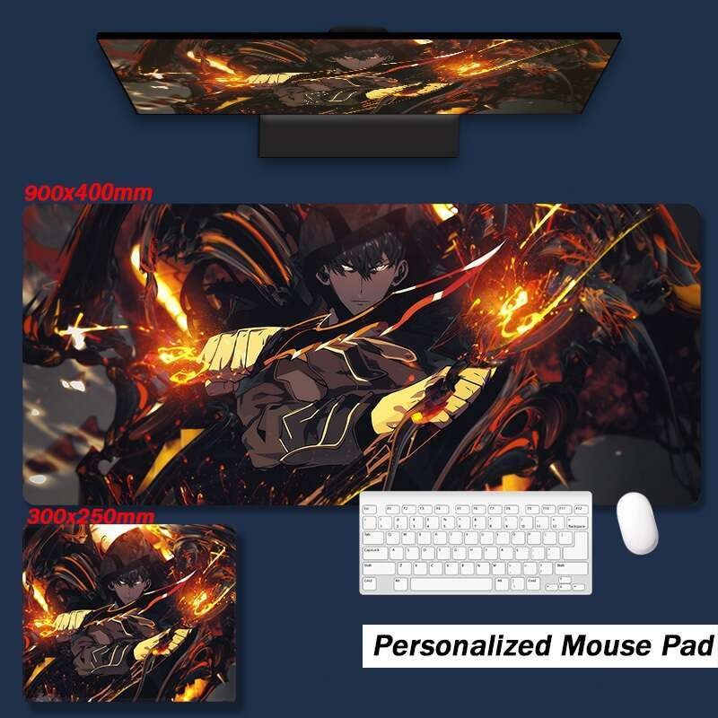 แผ่นรองเมาส์ Solo Leveling 03| แผ่นรองเมาส์สําหรับเล่นเกมแบบขยาย| การออกแบบกันลื่นกันน้ํา| แผ่นรองเม