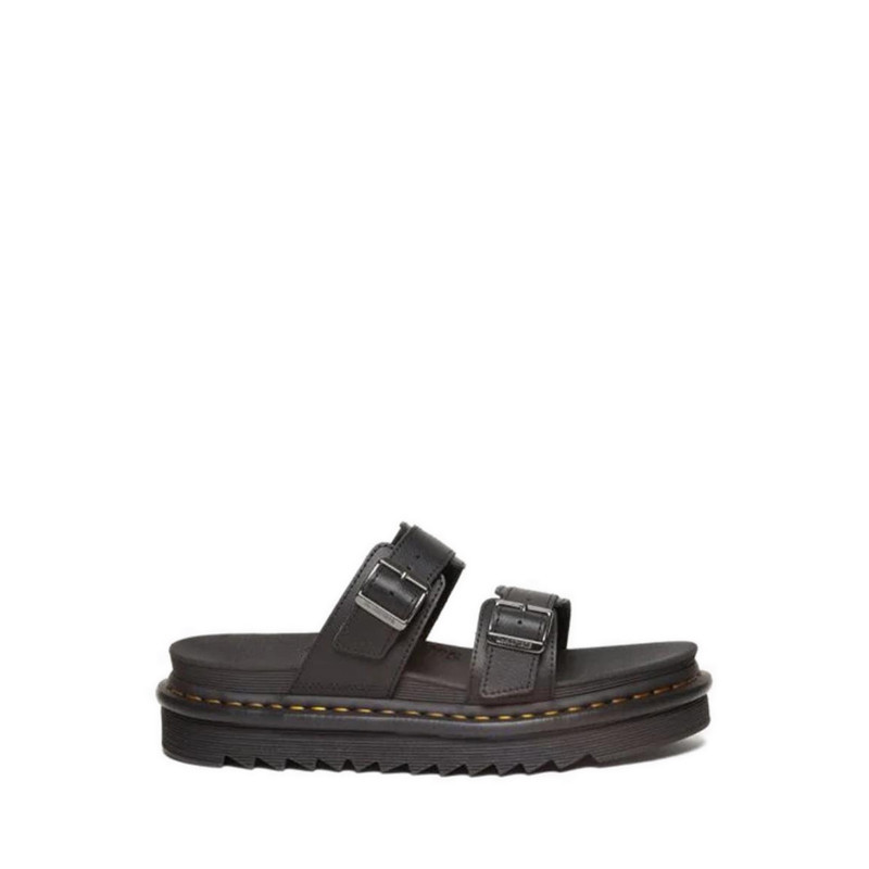 ♞,♘,♙Dr. Martens รุ่น Myles Athena รองเท้าแตะหนังแบบสวม - สีดำ YGN