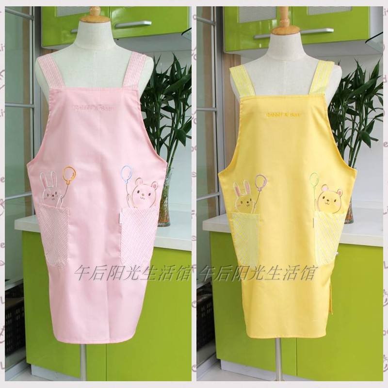 ร้านดอกไม้รูปตัว H ทําเล็บร้านชานมงานบ้านกันเพรียงอนุบาลชุดทํางานสายคล้องผ้ากันเปื้อนการ์ตูน A-389