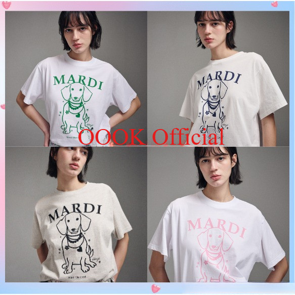 (จัดส่งตลอด 24 ชั่วโมง）OOOK Official [ Mardi MERCREDI ] TSHIRT SWING tee 100%ผ้าฝ้ายแท้