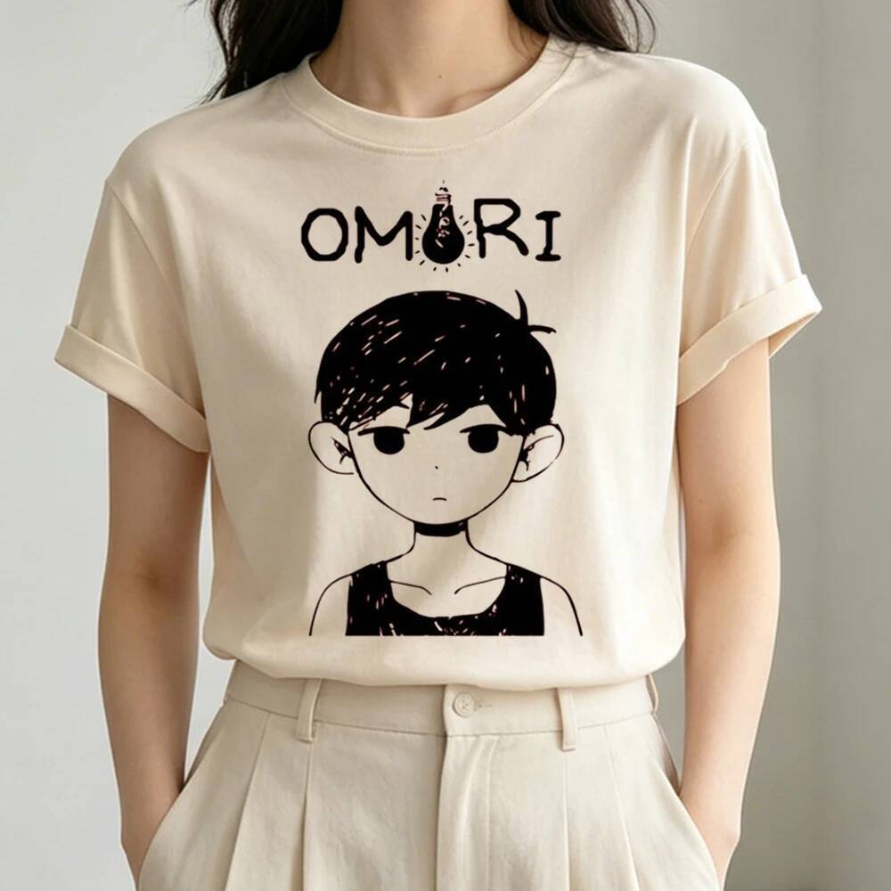 Omoriเสื้อยืดหญิงคาวาอี้ฉากHarajukuมังงะVINTAGEเสื้อน่ารักตลกRetro meme cutecore