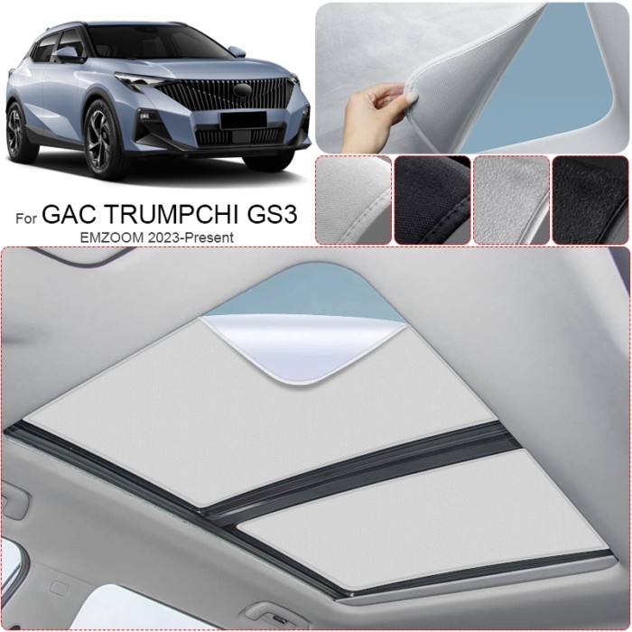 Car Suede Fabric Anti-uv Electrostatic Adsorption Sunroof Sunshade For GAC TRUMPCHI GS3 EMZOOM 2023