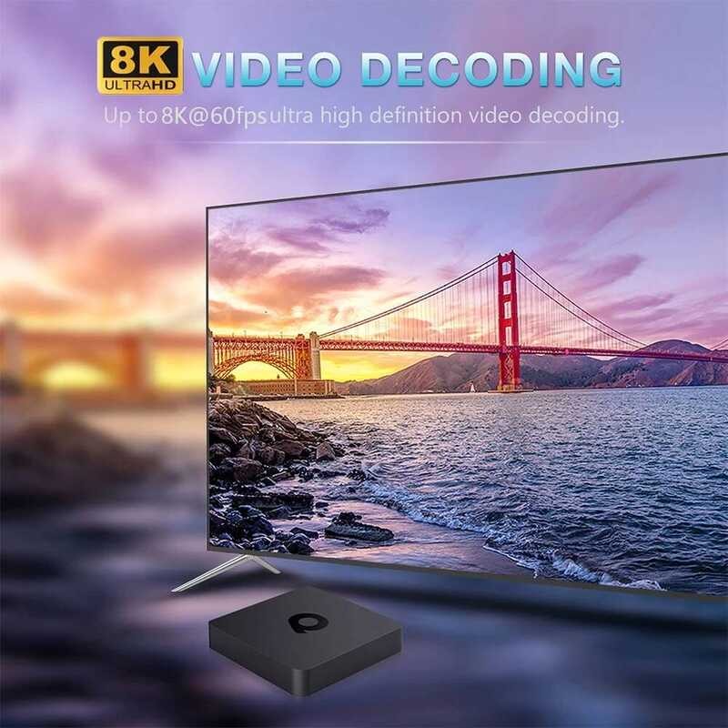 ▥ Android 14 Q1 กล่องสมาร์ททีวีyoutube Voice 4Gb 64Gbชุดกล่องด้านบน 8K Media Player Dual Wifi B