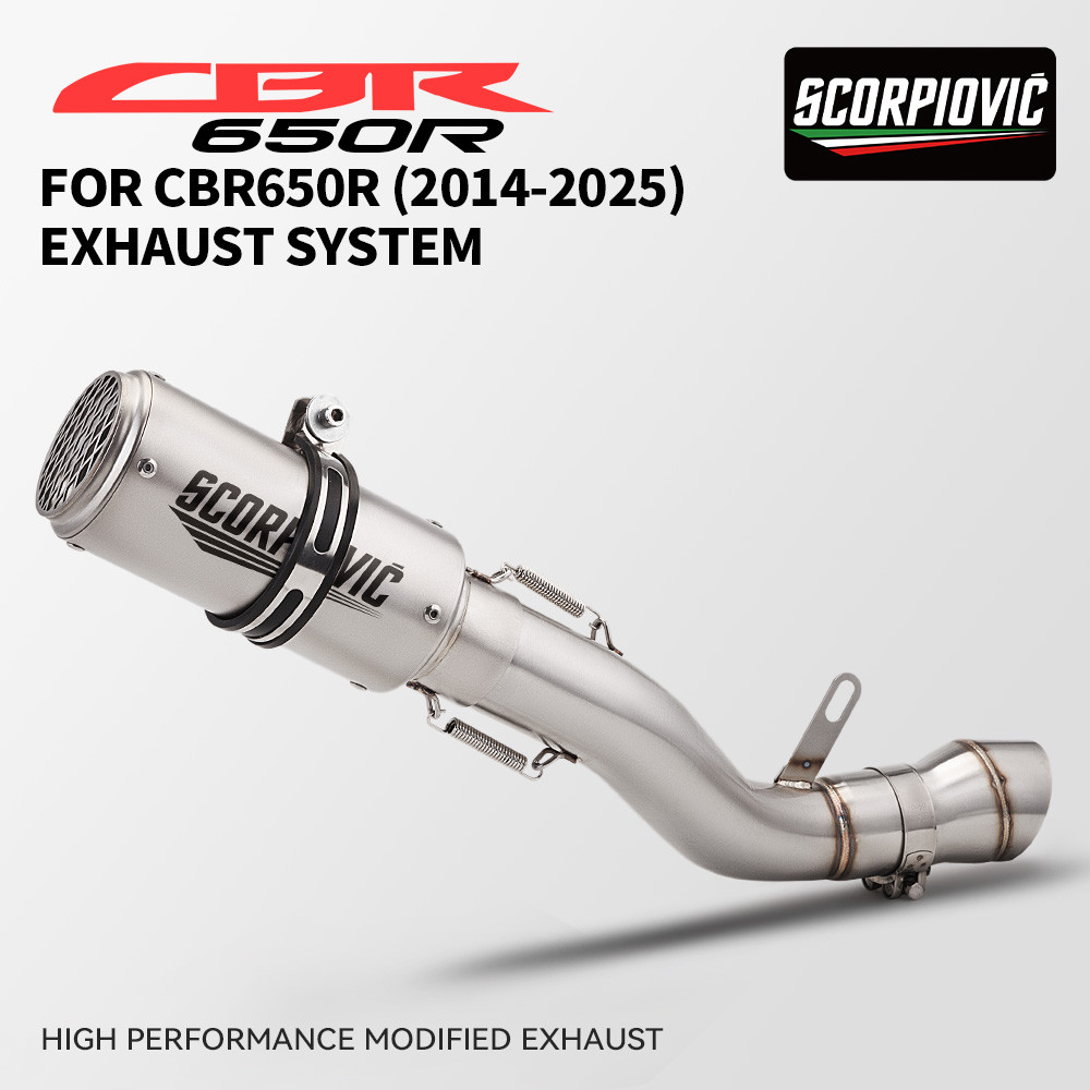 รถจักรยานยนต์ไอเสียดัดแปลง 60 มม.อินเทอร์เฟซกลาง Link ท่อสําหรับ CB650F CBR650F 2014-2018 CB650R CBR