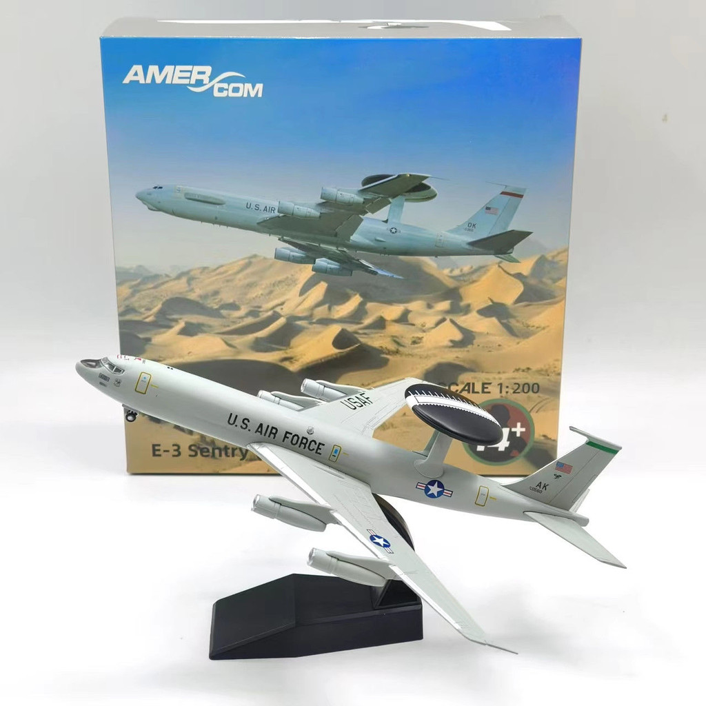 1: 200 US Air Force Boeing E3 Floor Warning Aircraft สําเร็จรูปโลหะผสมทหารเครื่องบินรุ่นเครื่องประดั