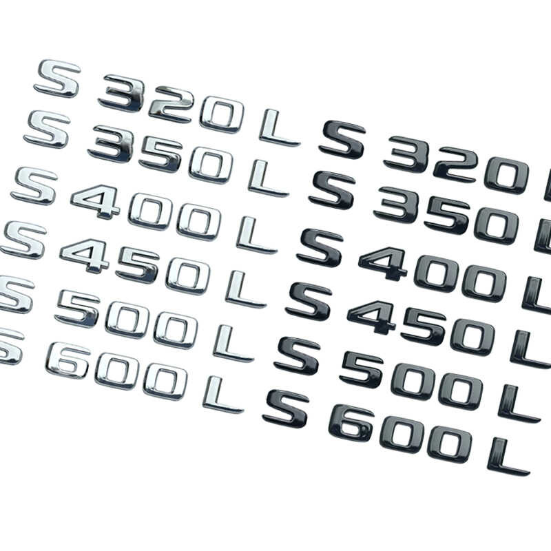 เหมาะสําหรับ Mercedes-Benz Tail Label S320L S350LS400L S500L S600L ดัดแปลงสีดําป้ายตัวอักษรภาษาอังกฤ