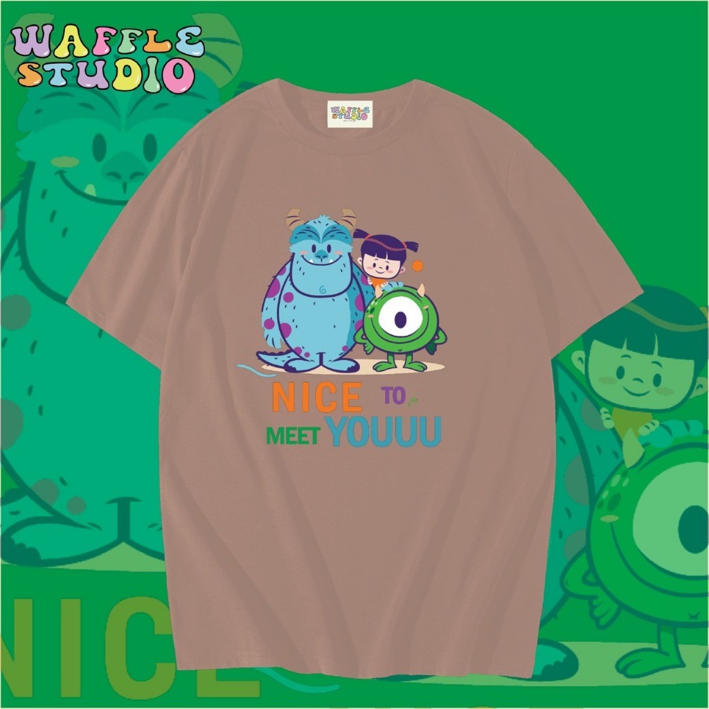 [ ส่งฟรี  ] WS0065 เสื้อยืดโอเวอร์ไซส์ เสื้อยืดเกาหลี ผ้าคอตตอน100% เสื้อยืด Monster Inc WAFFLE STU - รูปที่ 6