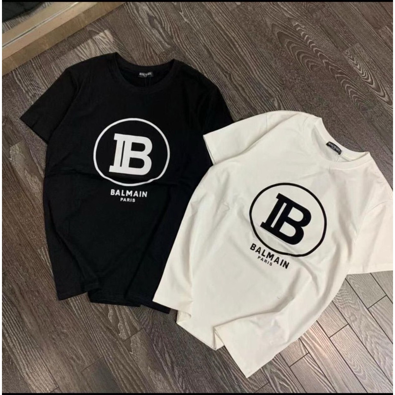 STF_SHOPเสื้อยืด แขนสั้น คอกลม งานคอป้าย สกรีนลายแฟชั่น ผ้าคอตตอน มี3สี Unisex ใส่ได้ทั้งหญิง-ชาย