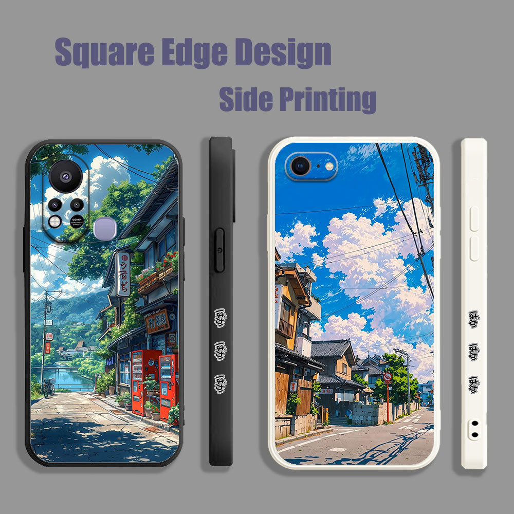 ปลอกสําหรับRealme 8 5G 7i 6i 9i 4G C30 C30sJapan Anime LDH16 เคสโทรศัพท์ขอบสี่เหลี่ยม