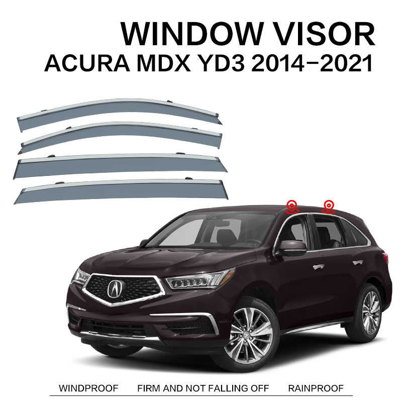 เหมาะสําหรับ MDX MDX ม่านบังแดดหน้าต่าง Deflector Rain Eyebrow ACURA MDX Visor หน้าต่าง