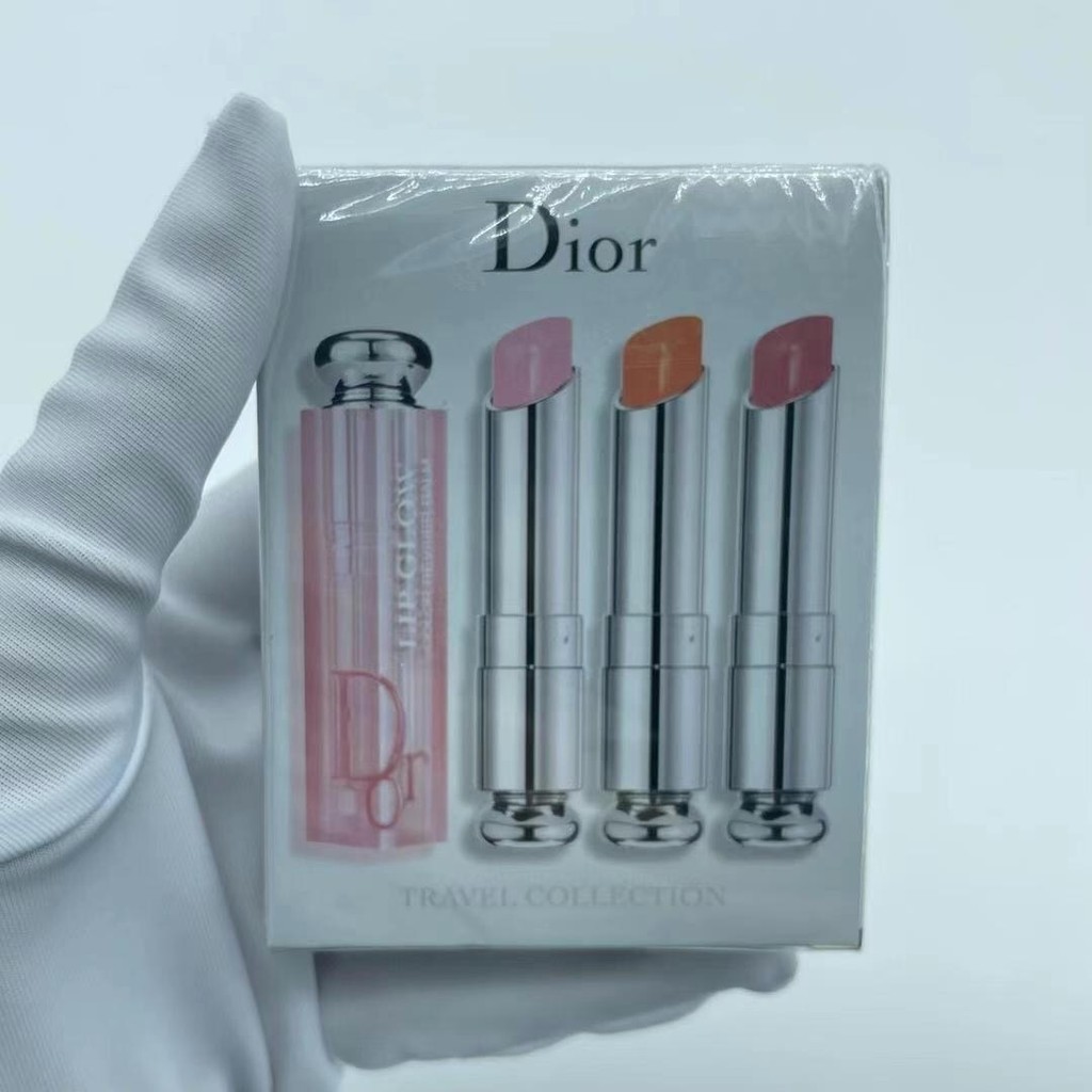 ยิงจริง❤ 2025 Fashion Counter Quality/80 Dior Color-changing Lipstick Three-Piece Set 3.2g x 3.สี ตั