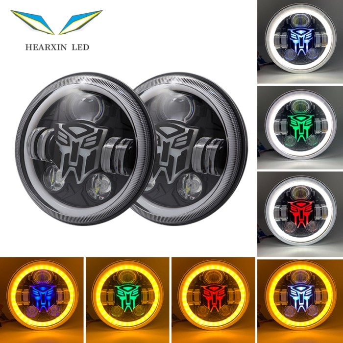 Motorcycle 7 Inch LED Headlights Ultra Classic RGB Headlights LED DRL Car Headlight Motorcycle Acce