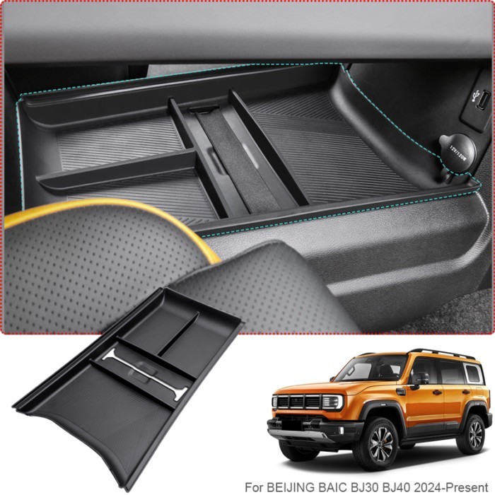 Car Armrest Box Storage For BEIJING BAIC BJ30 BJ40 2024-2026 Auto ABS Lower Wireless Charging Pad T