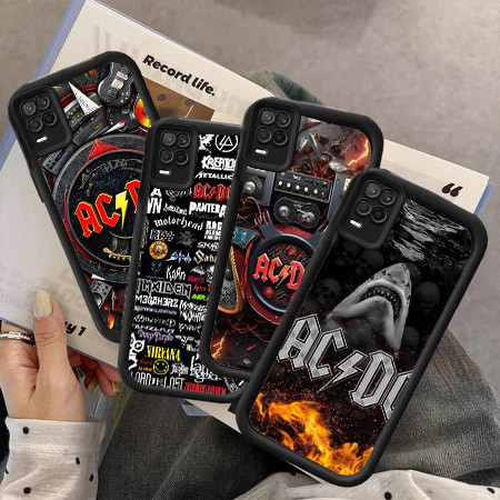 ACDC Band HpปลอกชุบใสสําหรับRealme Reno A77s A96 F21S 9i A76 7 A3 A57s 8Z F21 A3X C31 A36 A77 8 A57e