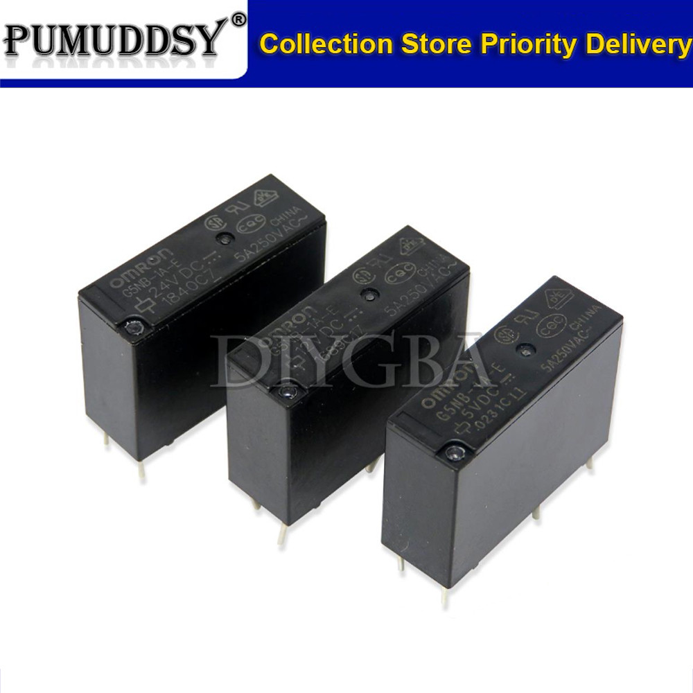 2PCS รีเลย์ G5NB-1A-E-5VDC G5NB-1A-E-12VDC G5NB-1A-E-24VDC G5NB-1A-E 5V/12V/24VDC 5A 4Pins A กลุ่มเป
