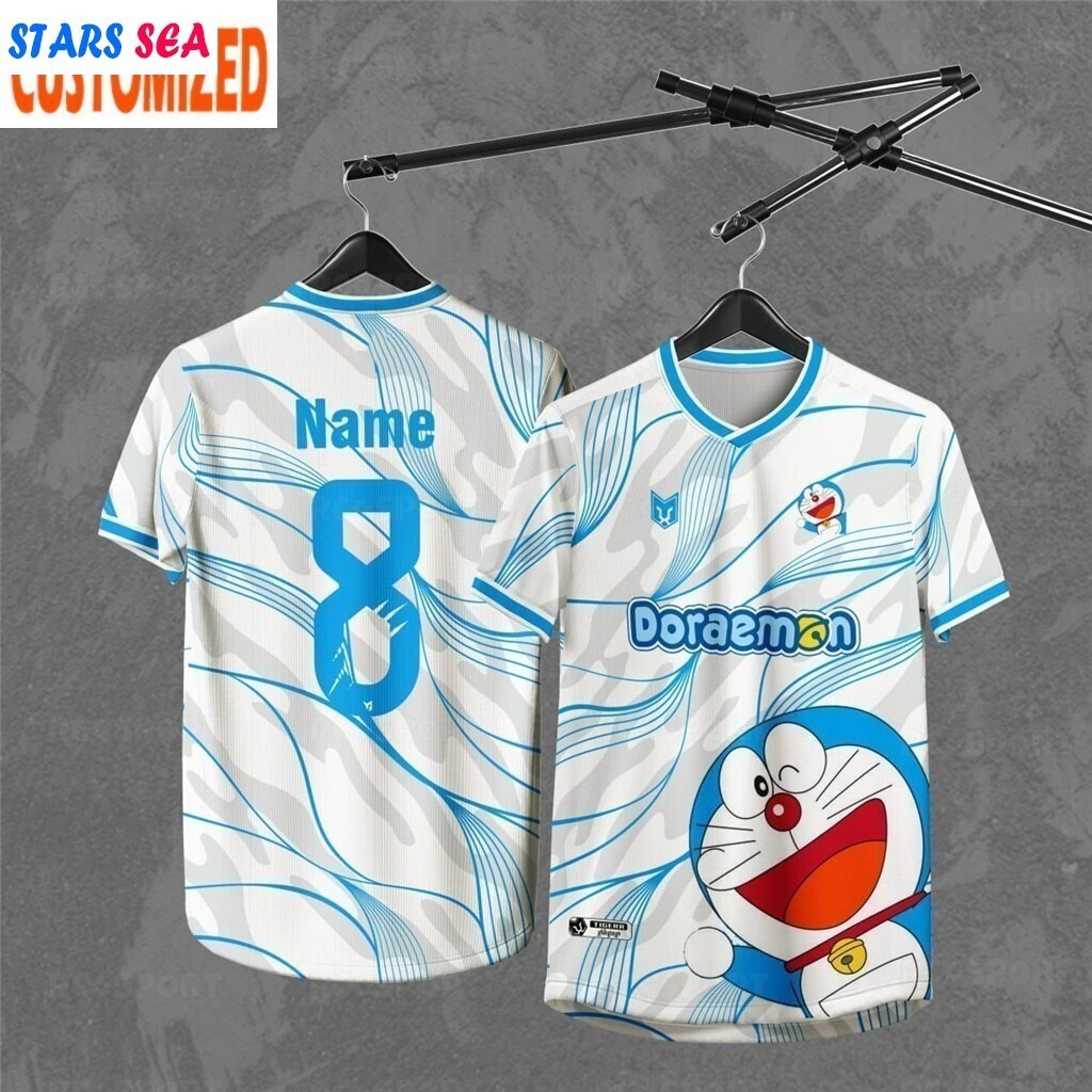 เสื้อกีฬาออกแบบเอง มาเลเซียใหม่ โดราเอมอน สำหรับผู้ชาย เทรนด์การออกกำลังกายกลางแจ้ง