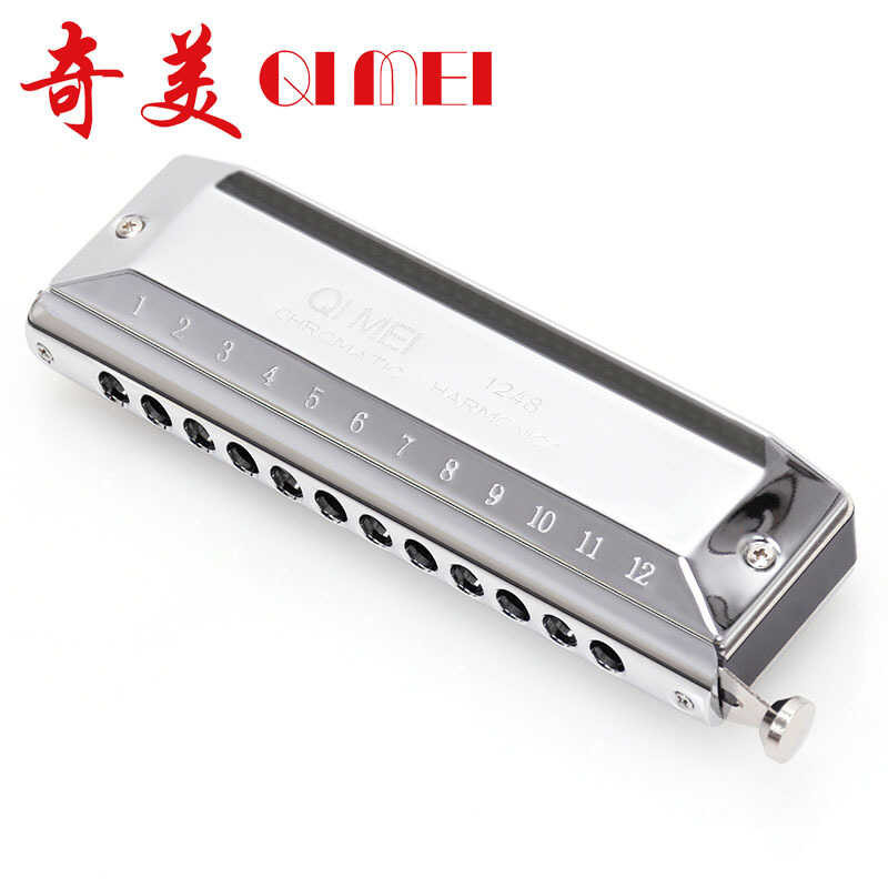 12 หลุม 48-Tone รอบปากเป่า Silver Tone Chromatic Harmonica/Chimei Chromatic Harmonica/Chimei Harmoni