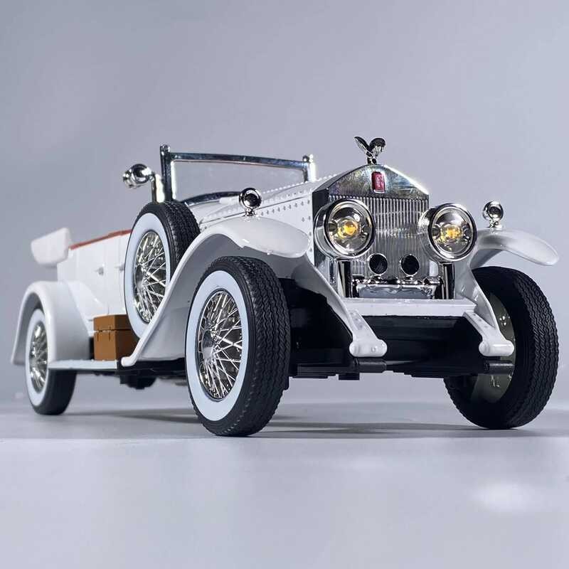 C 1:24 Rolls Roce Phantom I 1 Ur Classic Retro Sedan Allo Metal Diecast Model Car Sound Light Pull