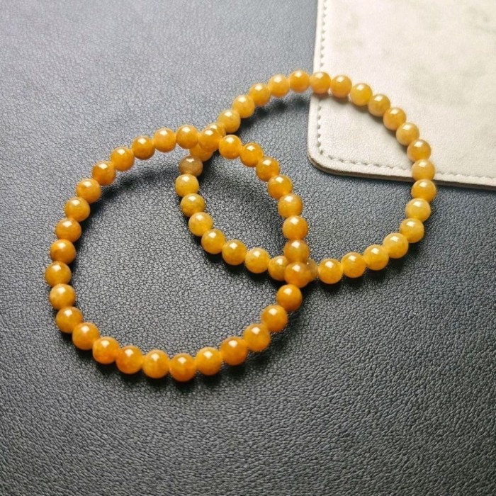 Y14 สร้อยข้อมือหยกเหลืองพม่าธรรมชาติขนาด 5 mmjade setthi