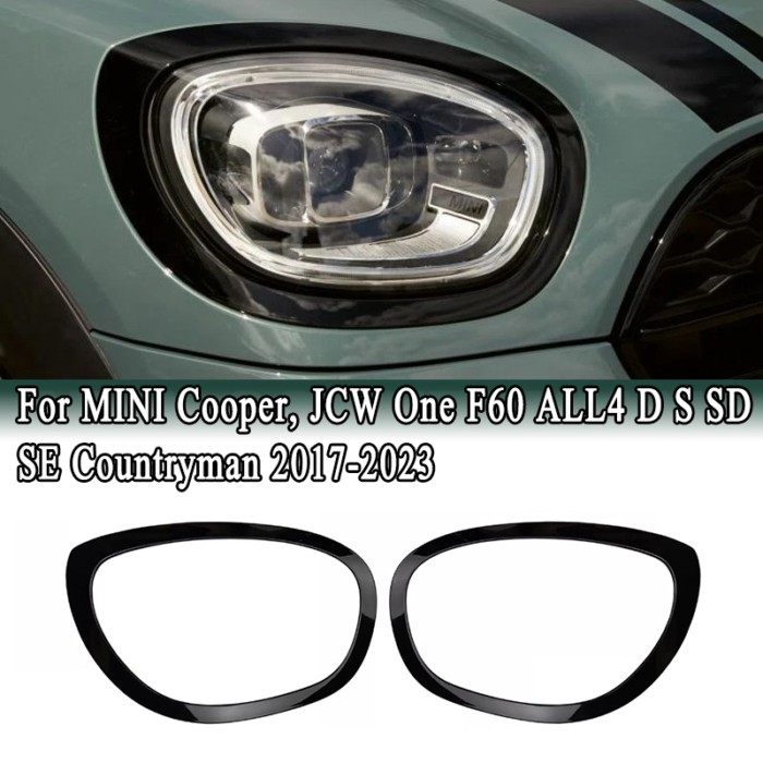 For MINI F60 Countryman Cooper One JCW 2017-2023 Headlight Cover Trim Ring Decoration Bezel Sticker