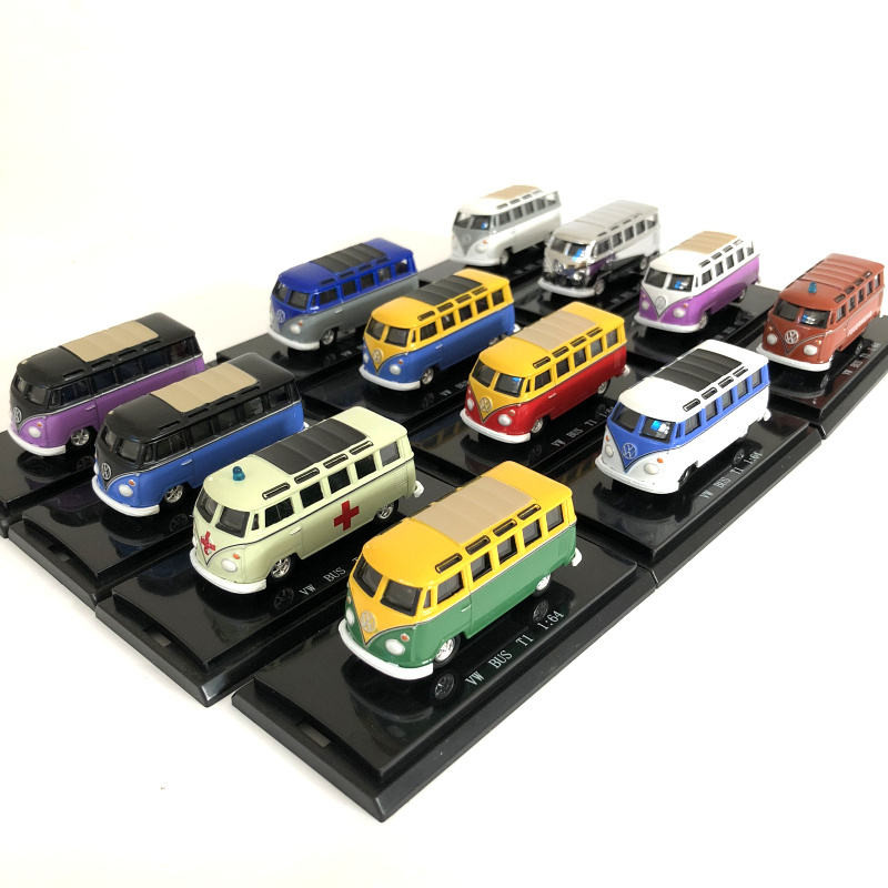 1: 64 VW bus T1 Volkswagen bus Johnny Van จําลองรถรุ่นการปรับเปลี่ยน
