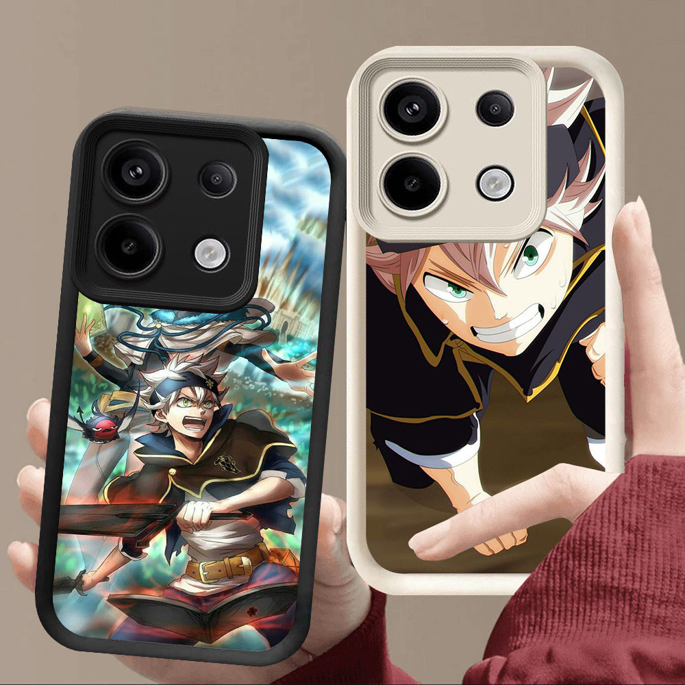 R96 Black Clover Casing สําหรับ Xiaomi POCO X6 M6 NEO Pro สีดําและสีขาว