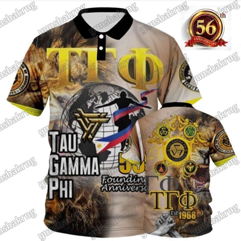 TAU GAMMA PHI Ba Edition Full Of Hatter TRISKELION 56Th ANNIVERSARY 3D CUSTOM POLO เสื้อ, Style19 d7