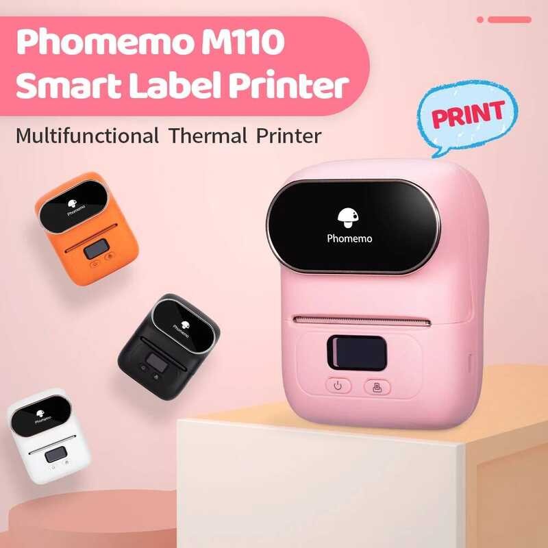 Phomemo M110 Mini Portable Thermal Printer Stickers Pocket Labeling hine Label Maker for Mobile