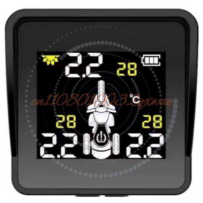 Solar Wireless Tire Pressure Monitoring System Motorcycle TPMS Tire Pressure Monitor LCD Display 3