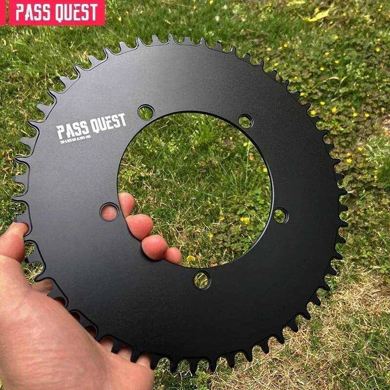 ▥ PASS QUEST 130 Bcd Chainring สําหรับ SRAM 3550 APEX สีแดง 5 แขนแหวน 130Bcd แคบกว้างแผนที่จักร