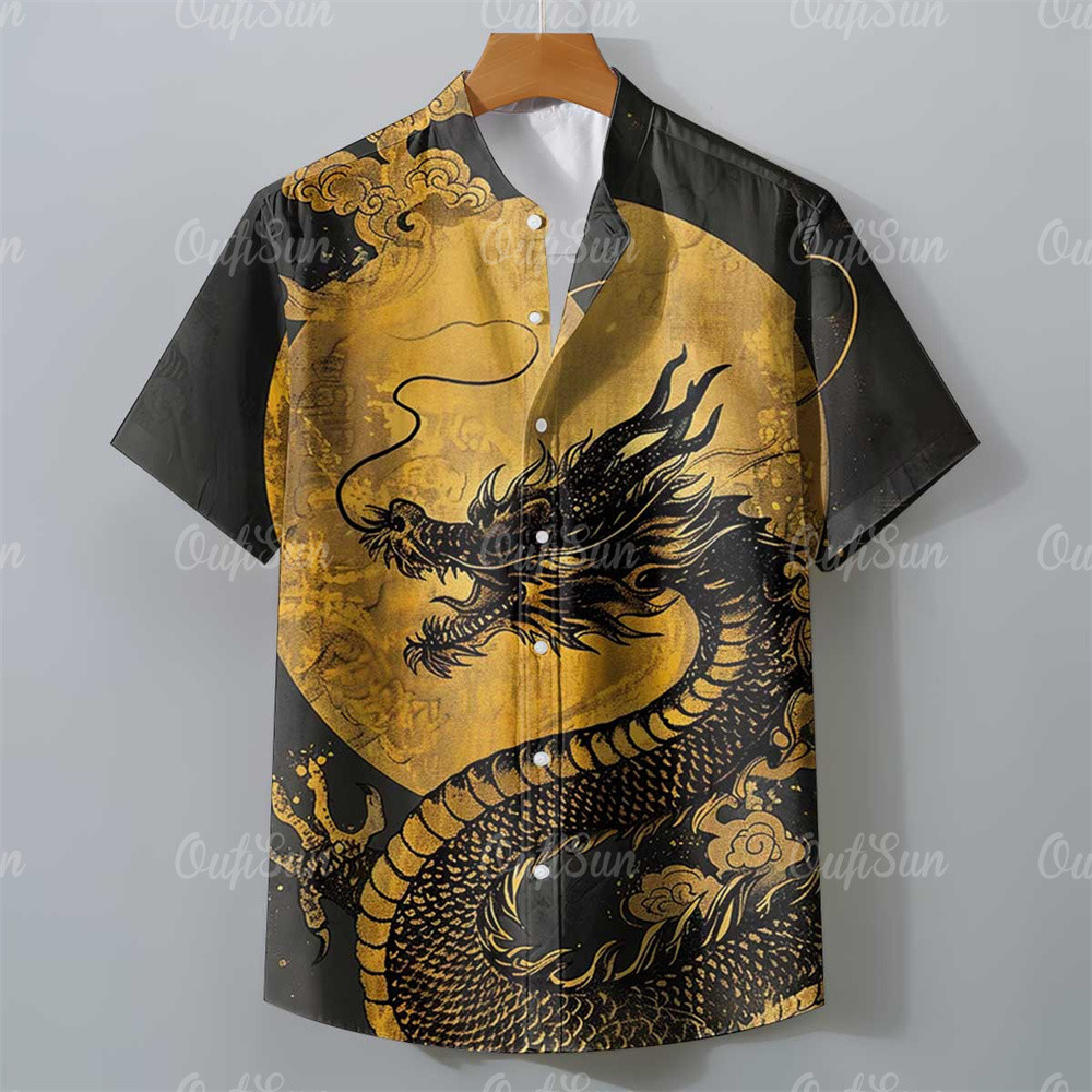 Mens shirt for Men Clothing Summer Casual short sleeve shirt เสื้อฮาวาย Outdoors Street wear 77a
