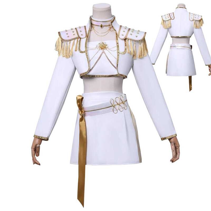 K-POP Witch Hunters Mira คอสเพลย์สไตล์.White Leather Outfit สำหรับฮาโลวีน