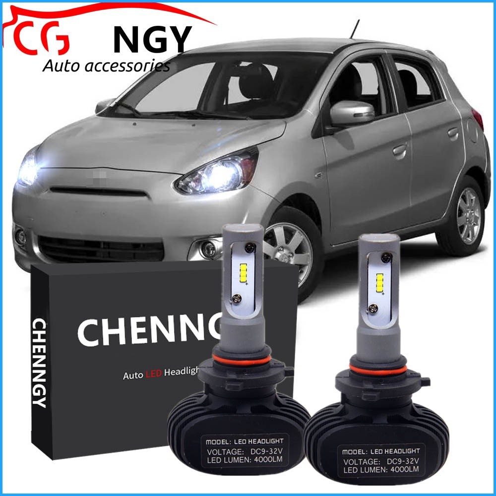 สําหรับ Mitsubishi Mirage ปี 2012 - 2016 (โคมไฟหัว) - 2 ชิ้น S1 LED ไฟหน้า 6000K ชุดหลอดไฟสีขาวเปลี่ยนปลั๊ก CG ฮาโลเจน