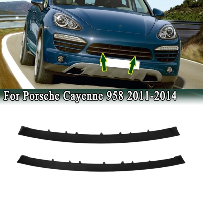 For Porsche Cayenne 958 2011-2014 Front Bumper Center Radiator Grille Insert Molding Trim Black 958