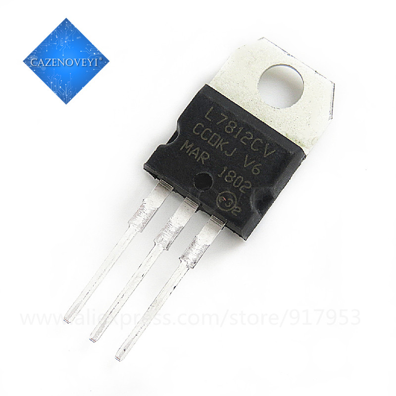 10 ชิ้น L7812CV TO-220 L7812 LM7812 7812 ตัวควบคุมบวกชิป IC