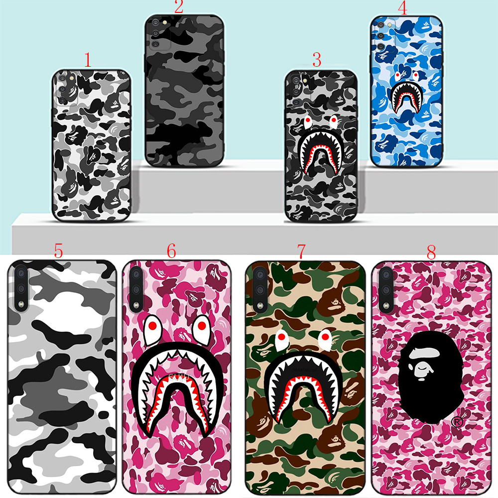 OPPO A94 A57 A77 A96 F5 F7 F9 Pro A7X A73 F11 Pro R9 s F1 Plus A9 2019 M9 ลายพรางเคสโทรศัพท์สีดํานุ่