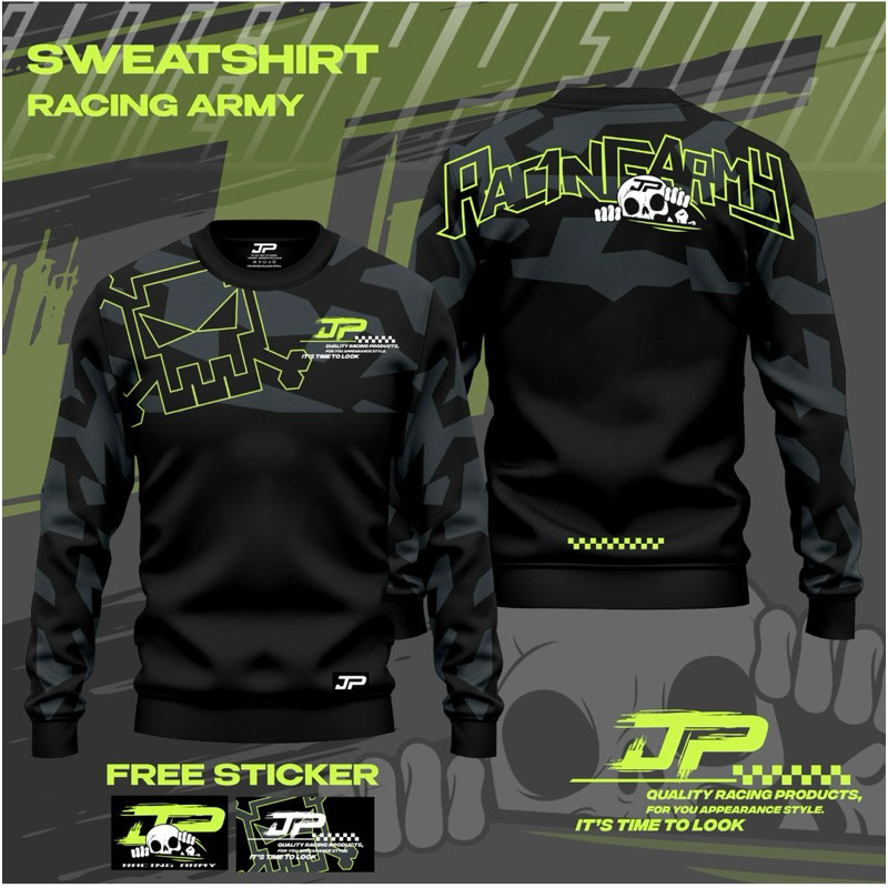 SWEATSHIRT JP RACING ARMY