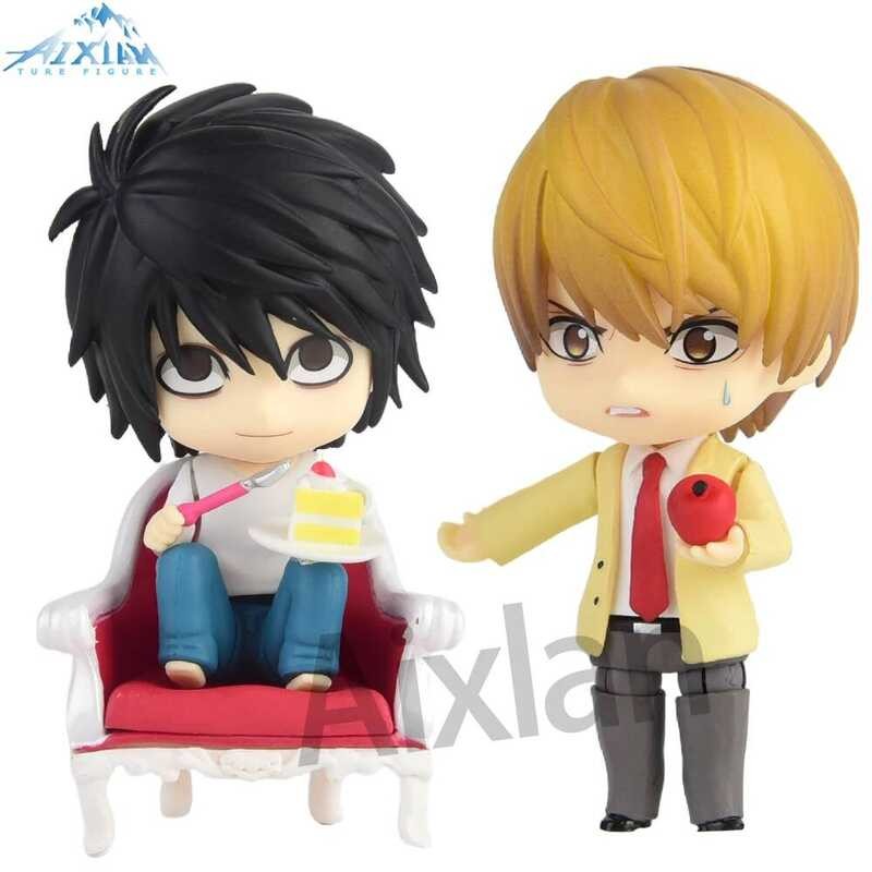 C 10Cm Q Version Anime DEATH NOTE Figure Yagami Light L Lawliet PVC Action Figure Model Collectible