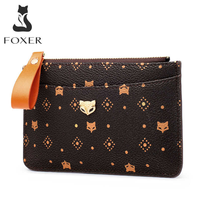 ❤ FOXER Women Card Holder PVC Leather Eming Mini Wallet Stylish Lady Money Bag Coin Pocket Fema