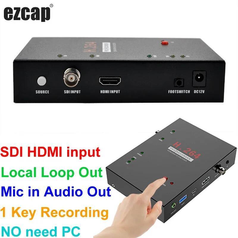 Ezcap286 1080P SDI HDMI Video Capture การ์ดเกม Grabber สําหรับ PS4 XBOX แล็ปท็อป PC DVD กล้องบันทึกว