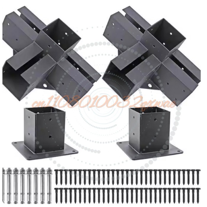 Bestseller Outdoor Pergola Bracket 4 × 4 6 × 6 Corner Bracket, Pergola Bracket, Steel and Wood Comb