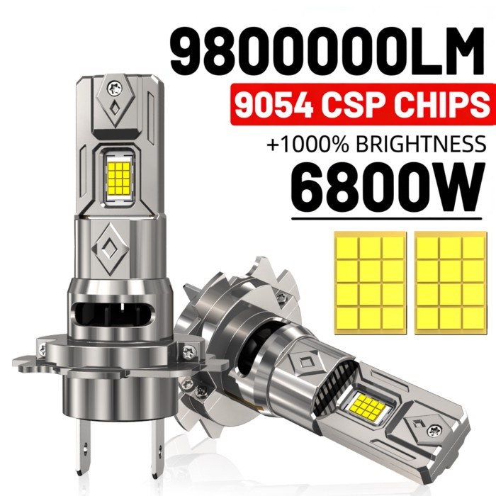6800W Turbo H7 H11 LED Headlight Bulbs CANBUS Lights 9800000LM H4 9005 HB3 9006 Mini Lamp 9054 CSP