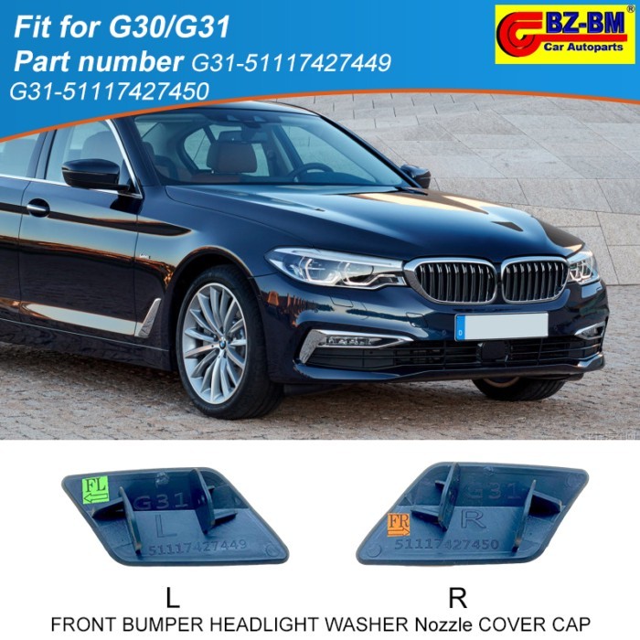 Front Bumper Headlight Washer Nozzle Cover Cap for BMW 5 Touring G31 G30 M5 M3 51117427449 51117427