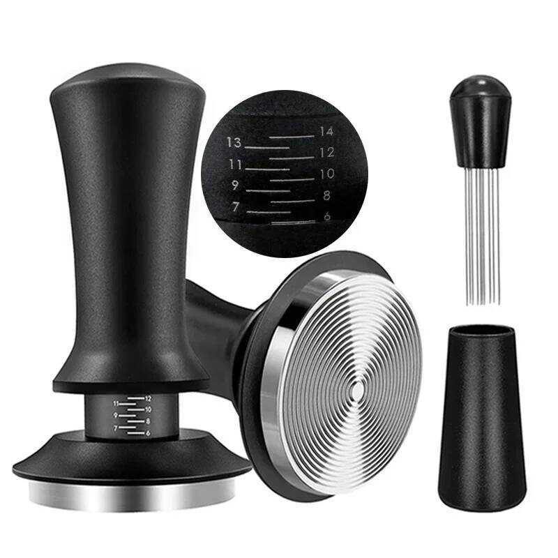 C Coffee Tamper Spring Espresso Tamper 51Mm 53Mm 58Mm Coffee Tampers And Coffee Stirrer Stainless S
