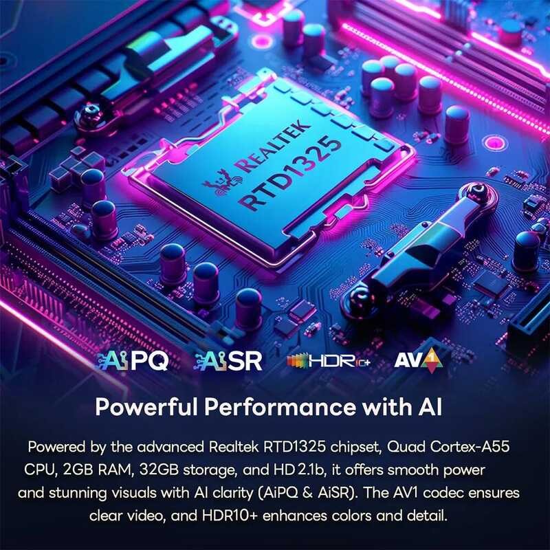 ▥ Google TV 12 Netflix ได้รับการรับรอง Realtek1325 Media Player Rocktek Gt1 UHD Dolby Atmos เสี