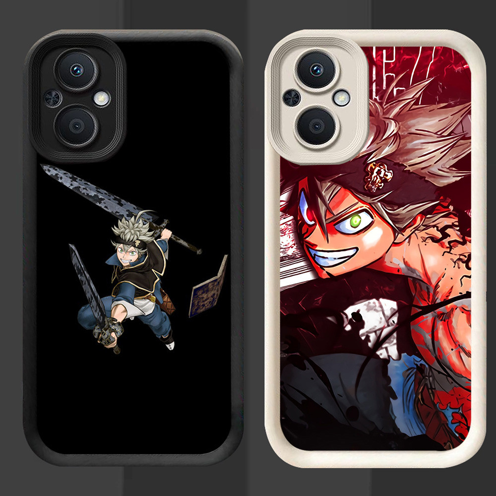 R96 Black Clover Casing สําหรับ OPPO Reno 8Z 7 7Z 8 Lite 5G สีดําและสีขาว