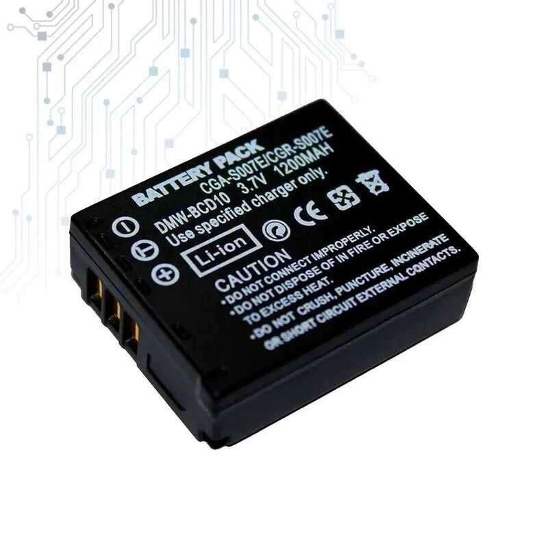 Battery For Panasonic DMC-TZ3 DMC-TZ5 DMC-TZ4 DH8211 2X CGA-S007A CGA-S007E 1200mAh